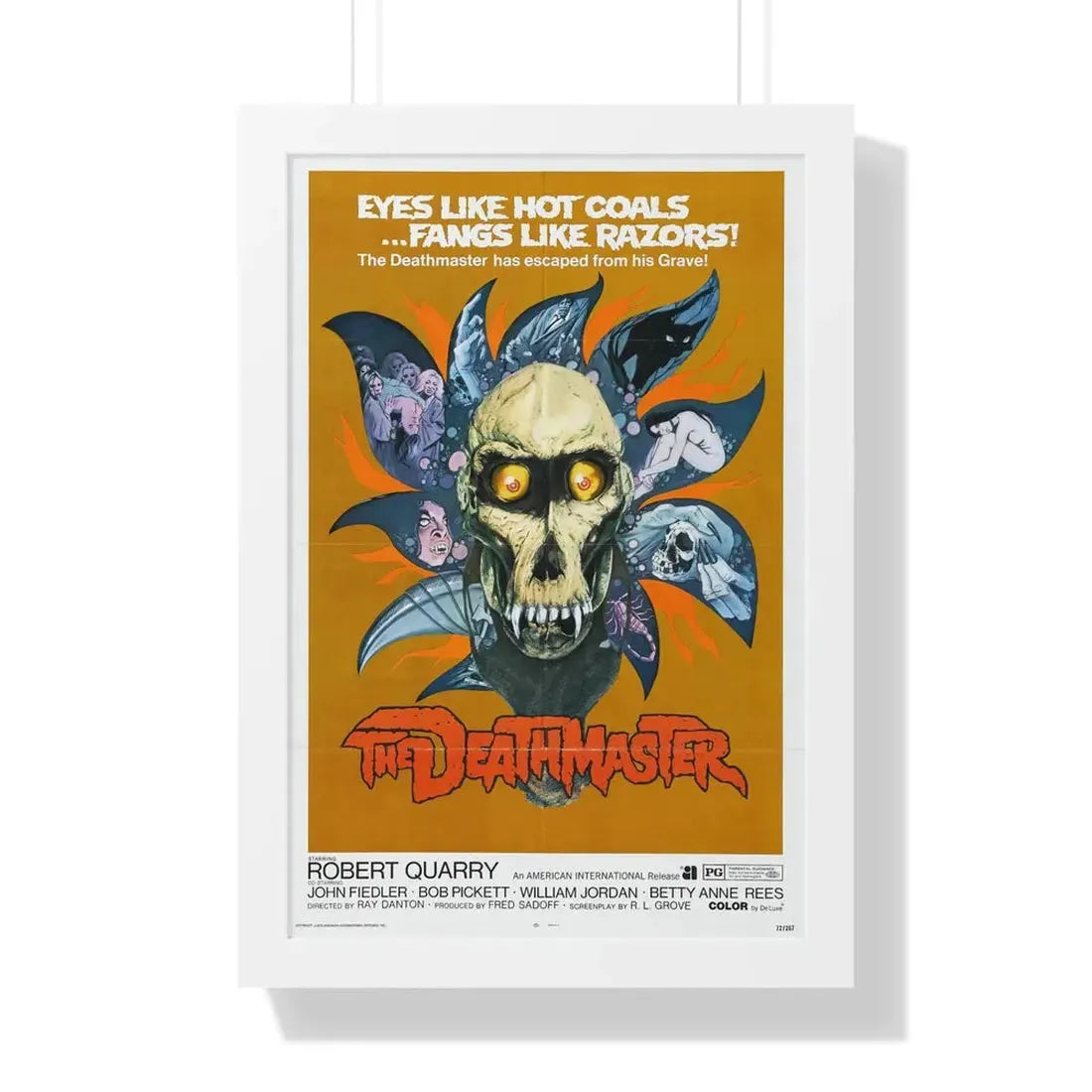 THE DEATHMASTER 1972 - Framed Movie Poster 16″ x 24″ White - The Sticker Space