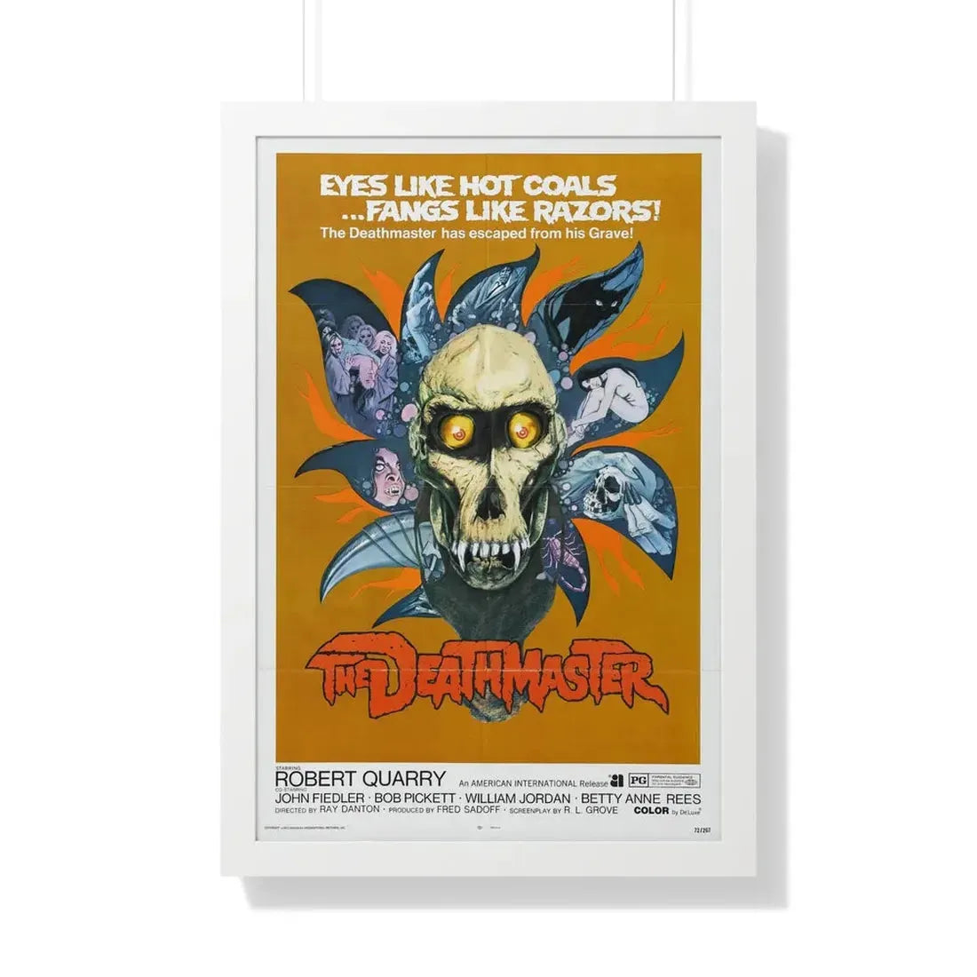 THE DEATHMASTER 1972 - Framed Movie Poster 20" x 30" White - The Sticker Space