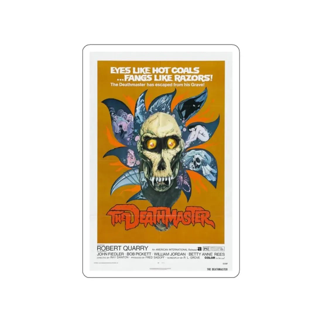 THE DEATHMASTER 1972 Movie Poster STICKER Vinyl Die-Cut Decal 2 Inch - The Sticker Space
