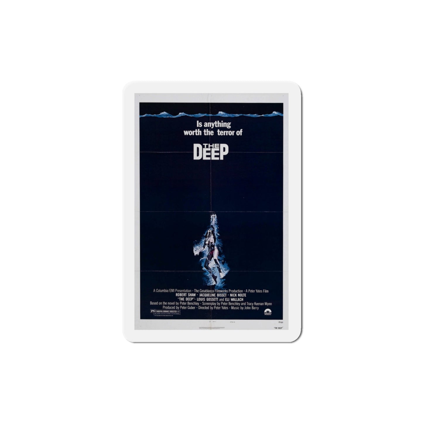 The Deep 1977 Movie Poster Die-Cut Magnet-3" x 3"-The Sticker Space