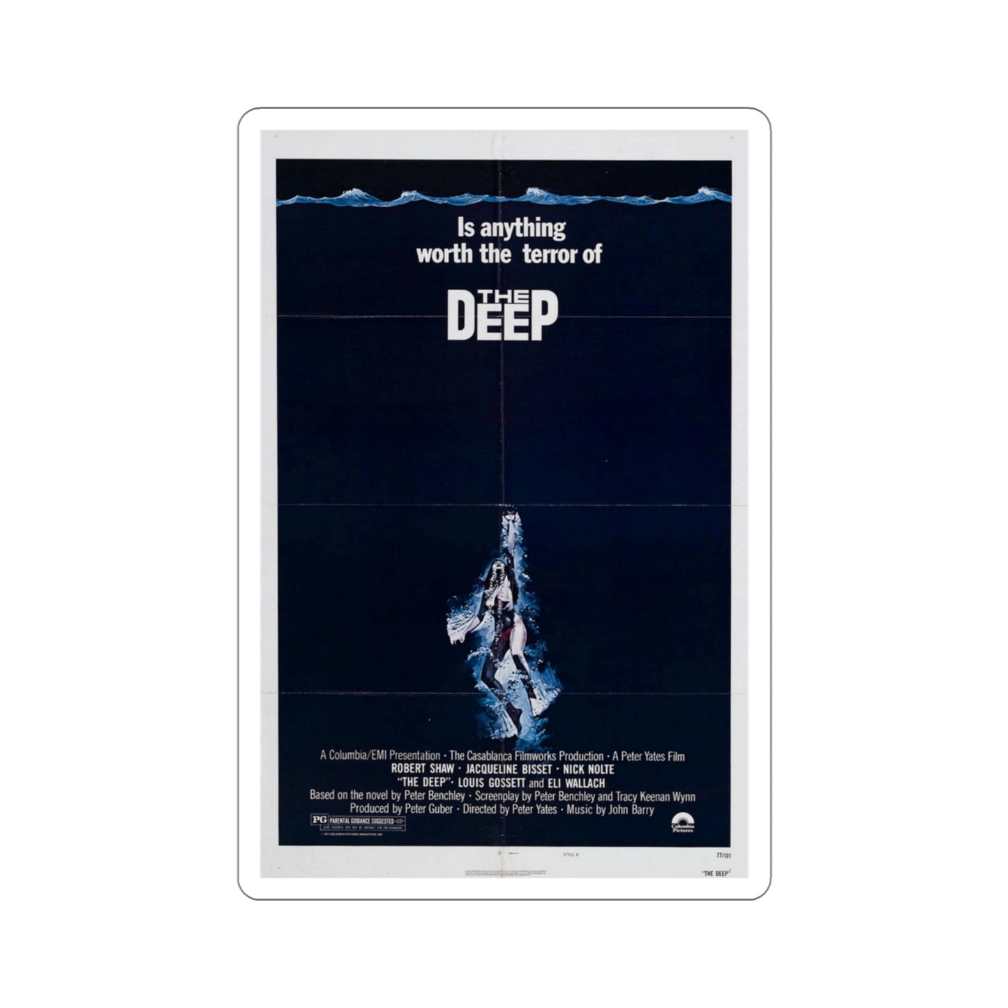 The Deep 1977 Movie Poster STICKER Vinyl Die-Cut Decal-3 Inch-The Sticker Space