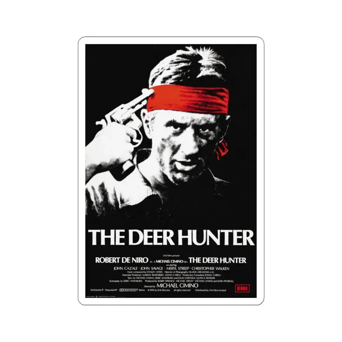 The Deer Hunter 1978 Movie Poster - STICKER Vinyl Kiss-Cut Decal 6 Inch White - The Sticker Space