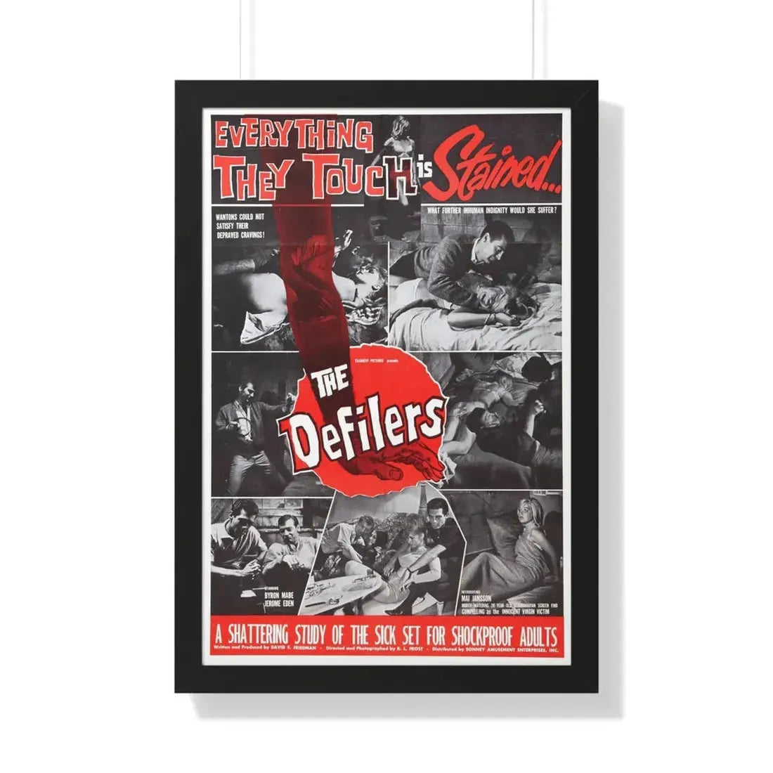 THE DEFILERS 1965 - Framed Movie Poster 20" x 30" Black - The Sticker Space