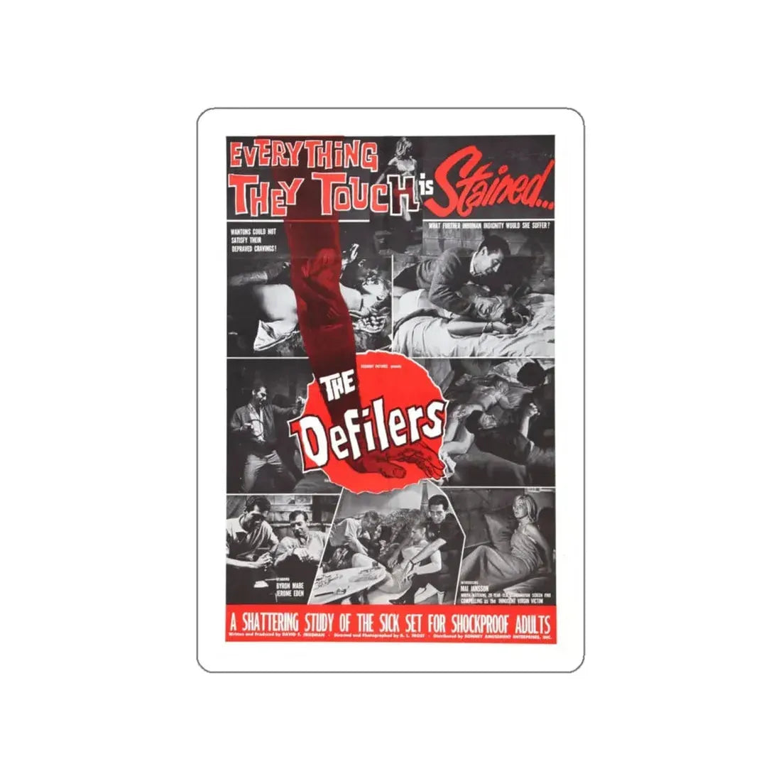 THE DEFILERS 1965 Movie Poster STICKER Vinyl Die-Cut Decal 6 Inch - The Sticker Space