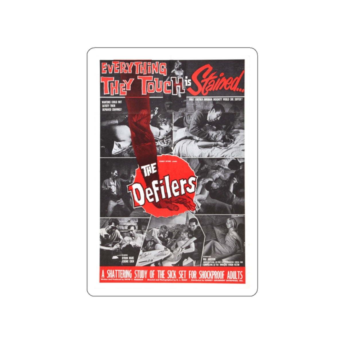 THE DEFILERS 1965 Movie Poster STICKER Vinyl Die-Cut Decal-White-The Sticker Space