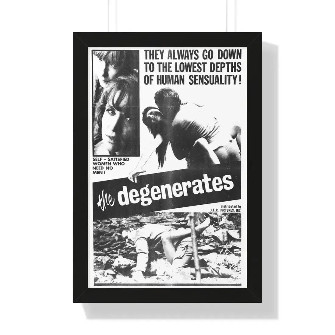 THE DEGENERATES 1967 - Framed Movie Poster 16″ x 24″ Black - The Sticker Space