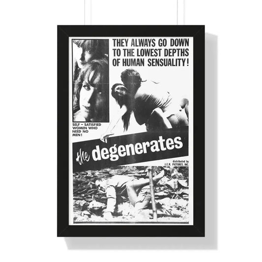 THE DEGENERATES 1967 - Framed Movie Poster 16″ x 24″ Black - The Sticker Space