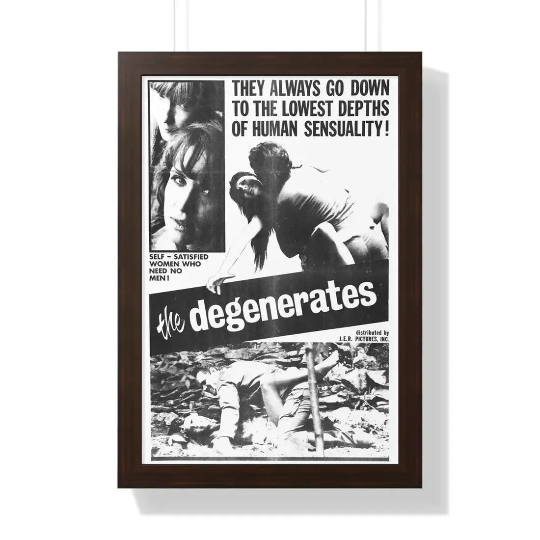 THE DEGENERATES 1967 - Framed Movie Poster 16″ x 24″ Walnut - The Sticker Space