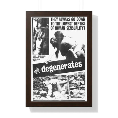 THE DEGENERATES 1967 - Framed Movie Poster 16″ x 24″ Walnut - The Sticker Space