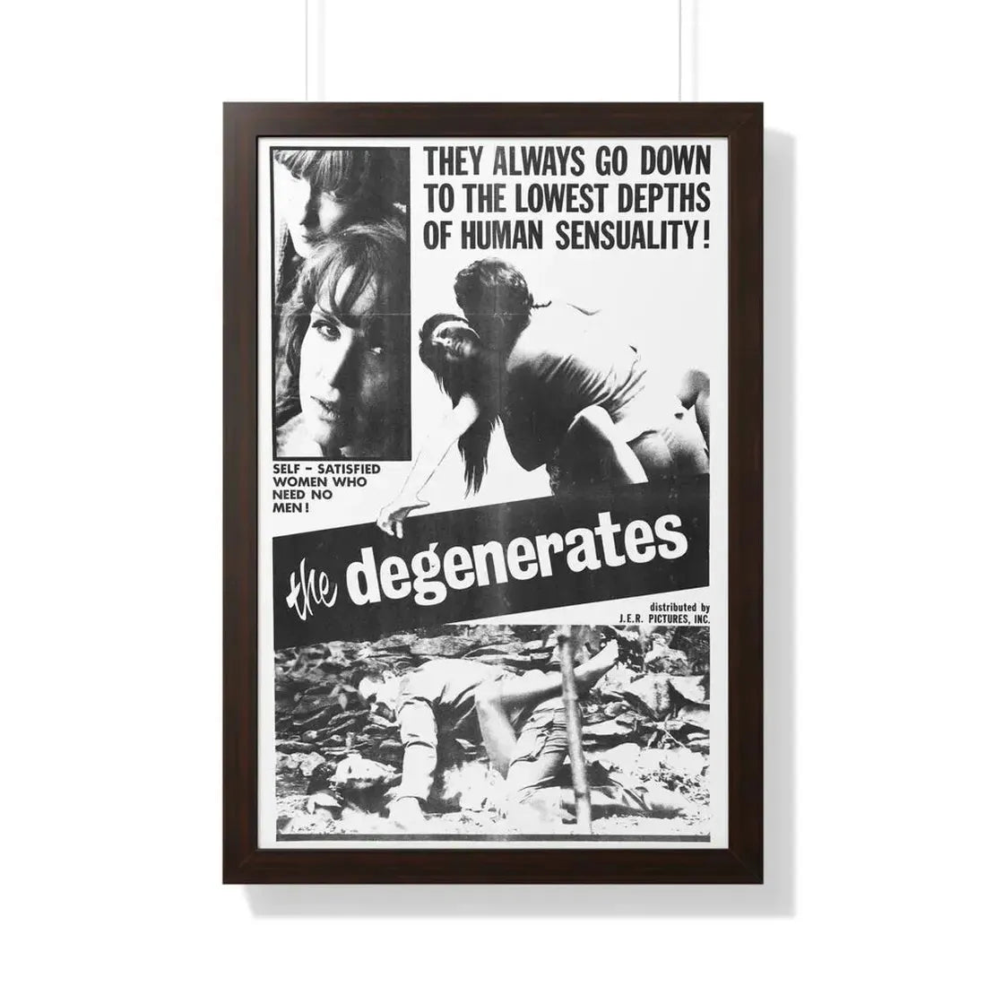 THE DEGENERATES 1967 - Framed Movie Poster 20" x 30" Walnut - The Sticker Space