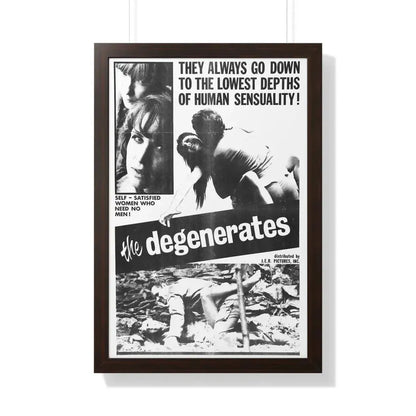 THE DEGENERATES 1967 - Framed Movie Poster 20" x 30" Walnut - The Sticker Space