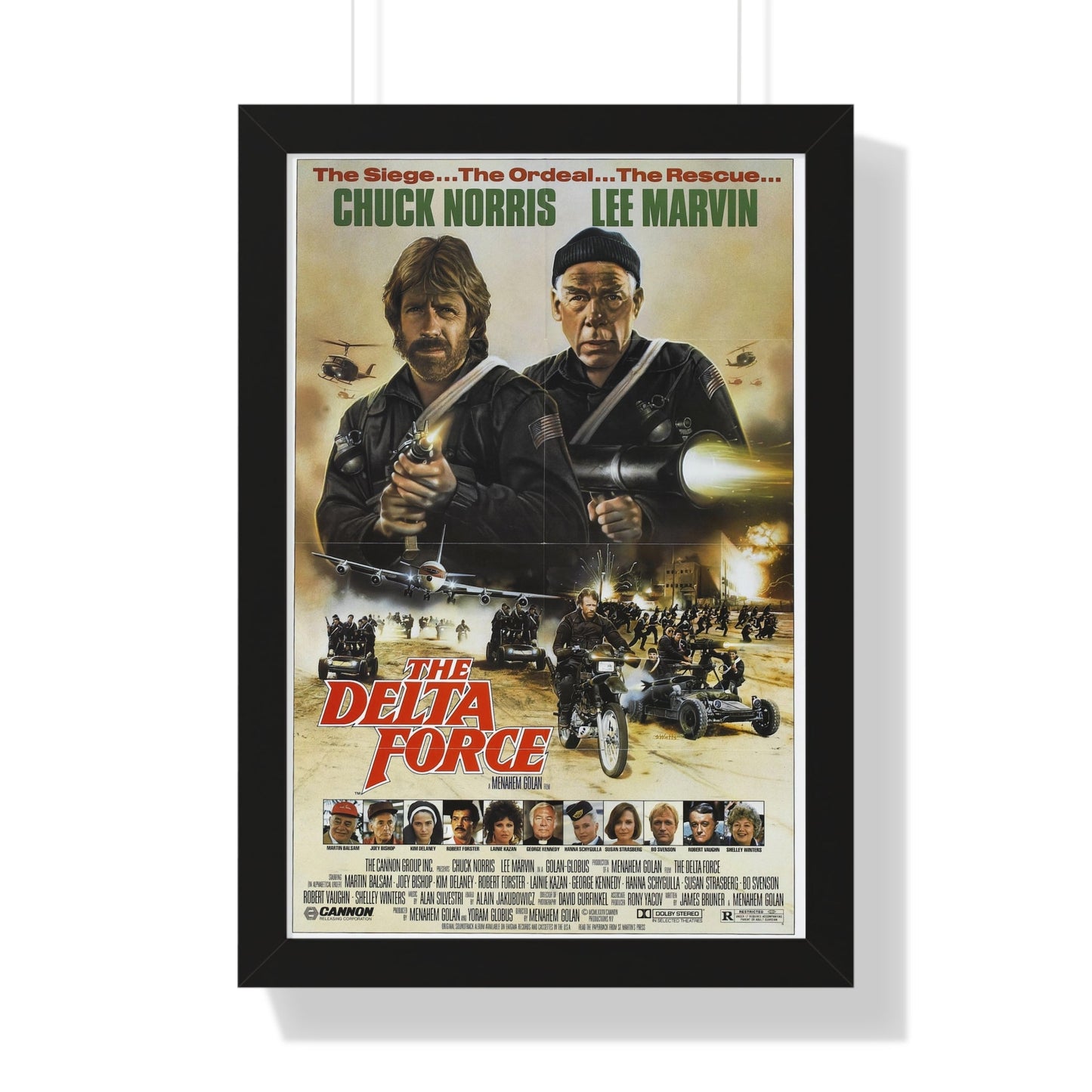 THE DELTA FORCE 1986 - Framed Movie Poster-16″ x 24″-The Sticker Space