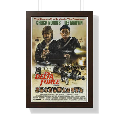 THE DELTA FORCE 1986 - Framed Movie Poster 16″ x 24″ Walnut - The Sticker Space
