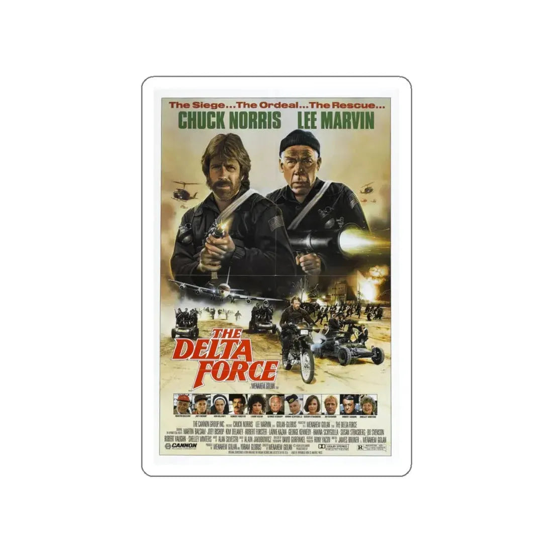 THE DELTA FORCE 1986 Movie Poster STICKER Vinyl Die-Cut Decal 6 Inch - The Sticker Space