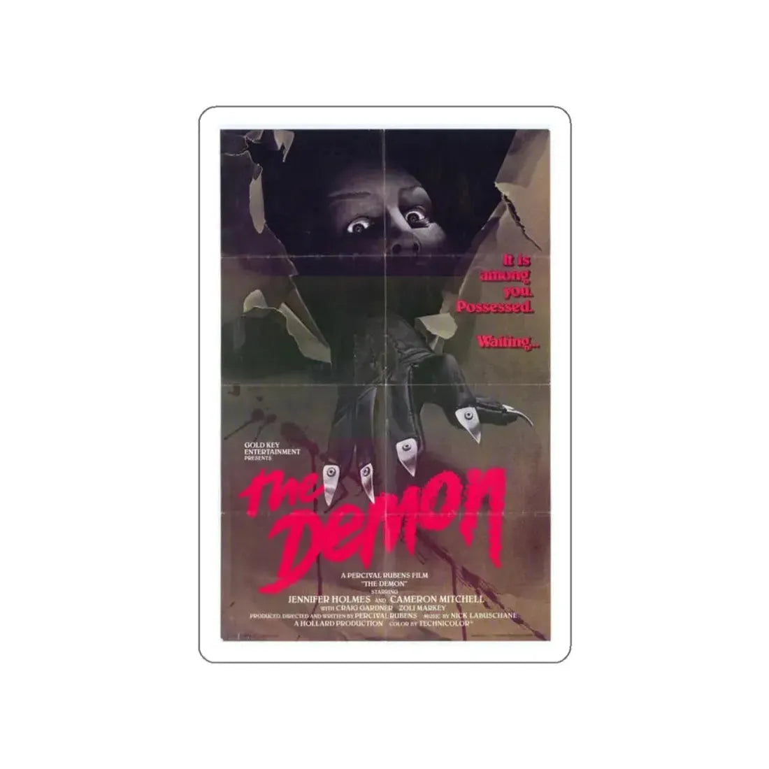 THE DEMON 1979 Movie Poster STICKER Vinyl Die-Cut Decal 3 Inch - The Sticker Space