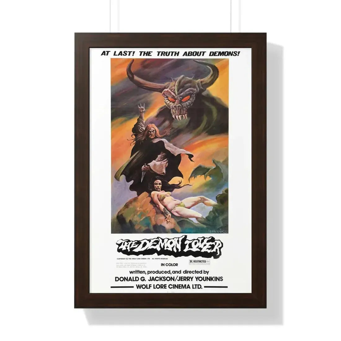 THE DEMON LOVER 1977 - Framed Movie Poster 16″ x 24″ Walnut - The Sticker Space
