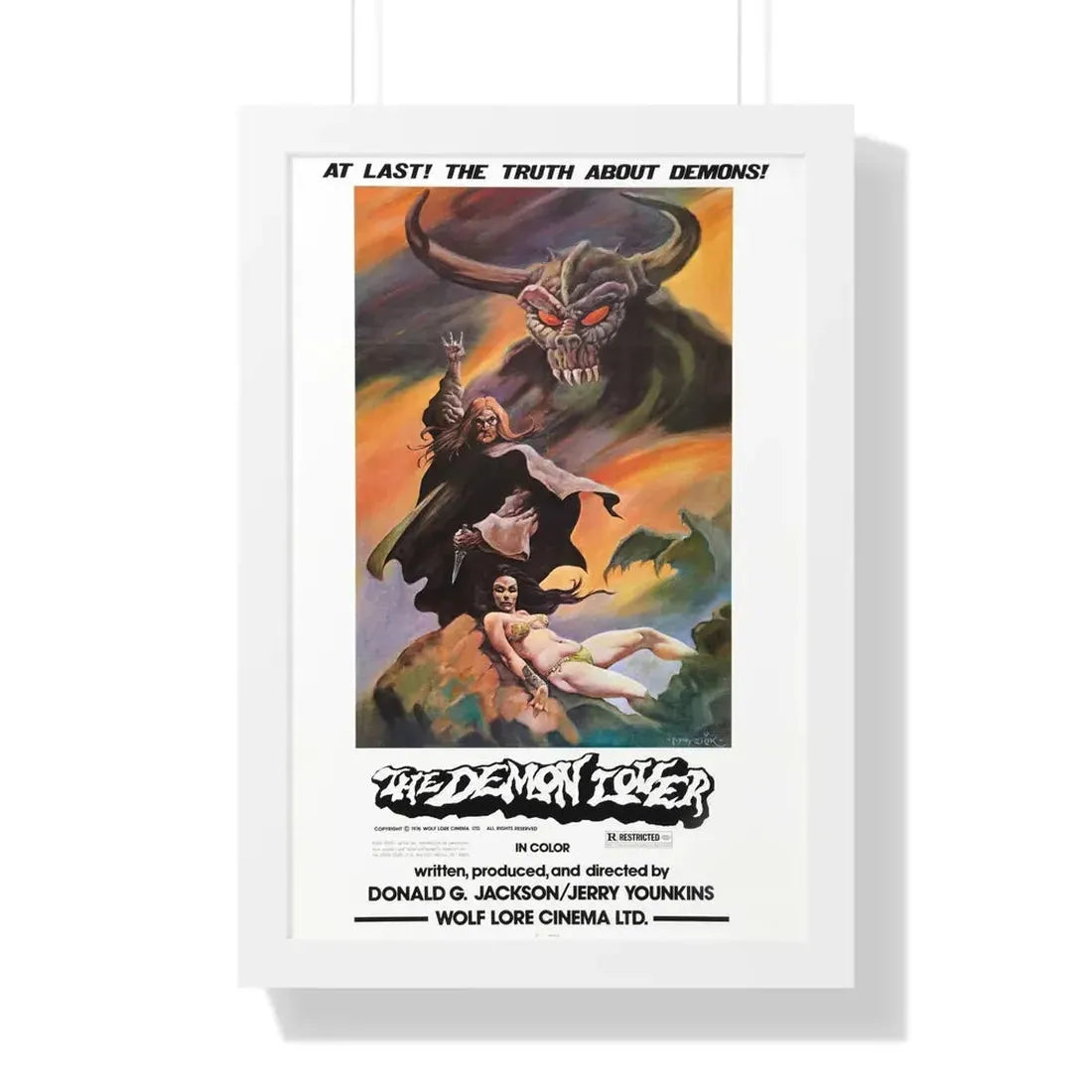 THE DEMON LOVER 1977 - Framed Movie Poster 16″ x 24″ White - The Sticker Space