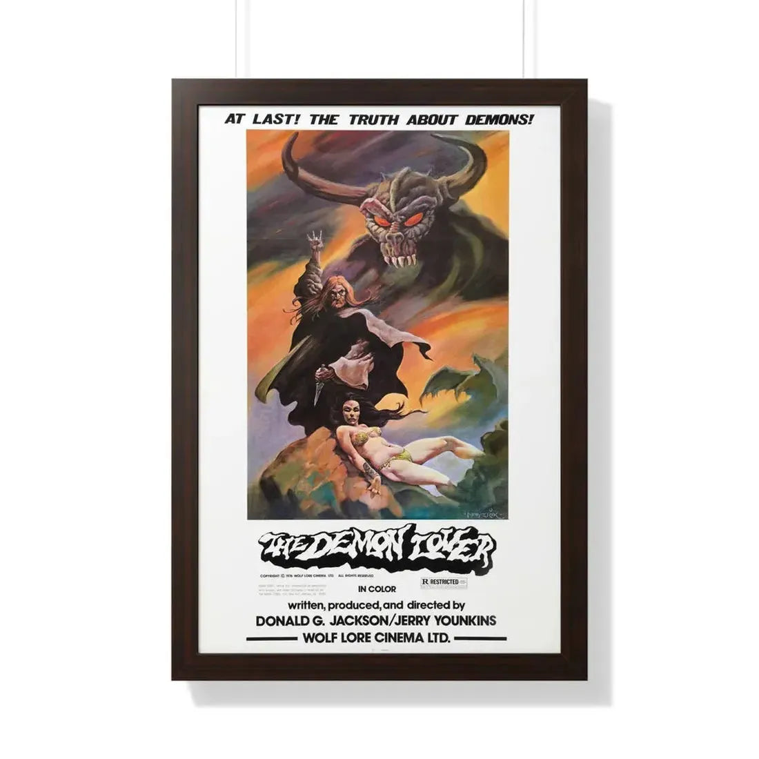THE DEMON LOVER 1977 - Framed Movie Poster 20" x 30" Walnut - The Sticker Space
