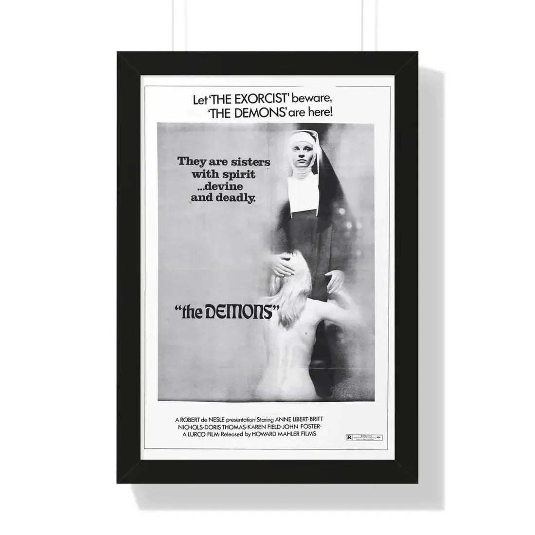 THE DEMONS 1985 - Framed Movie Poster 16″ x 24″ Black - The Sticker Space