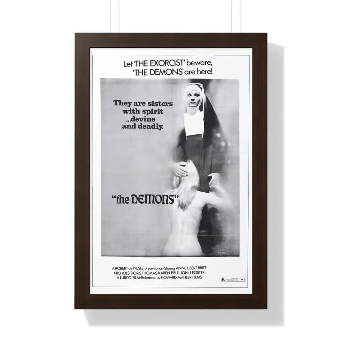 THE DEMONS 1985 - Framed Movie Poster 16″ x 24″ Walnut - The Sticker Space