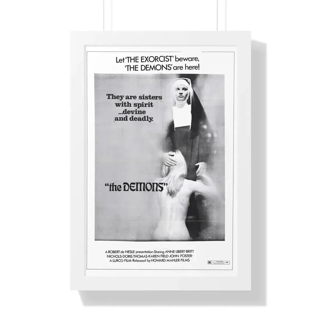 THE DEMONS 1985 - Framed Movie Poster 16″ x 24″ White - The Sticker Space