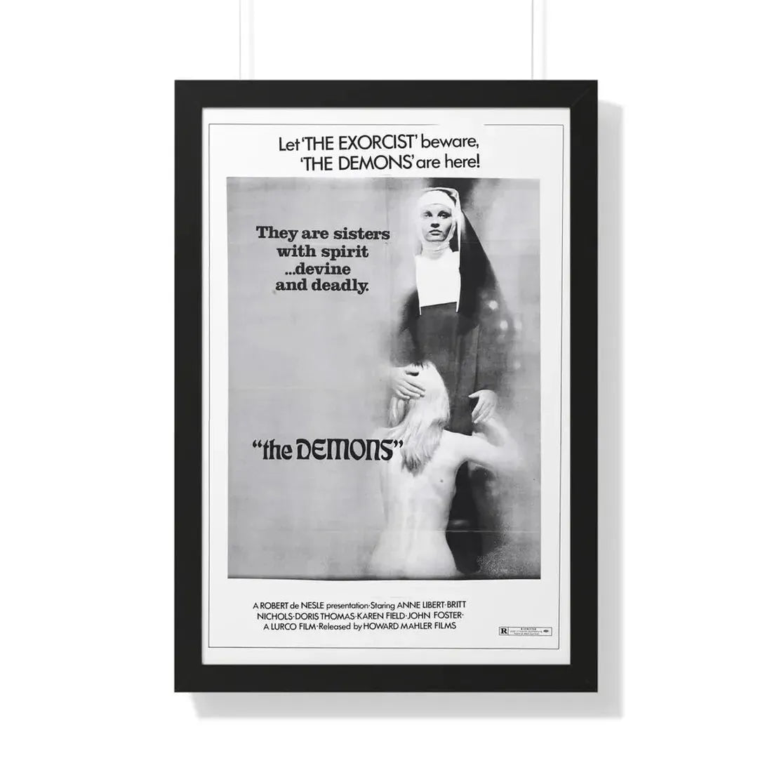 THE DEMONS 1985 - Framed Movie Poster 20" x 30" Black - The Sticker Space