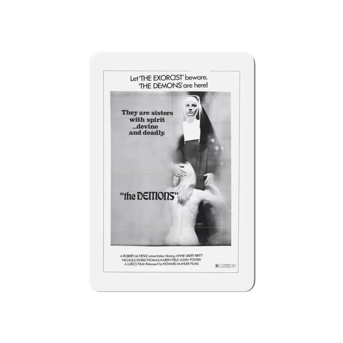 THE DEMONS 1985 Movie Poster - Refrigerator Magnet 6 Inch Die-Cut - The Sticker Space