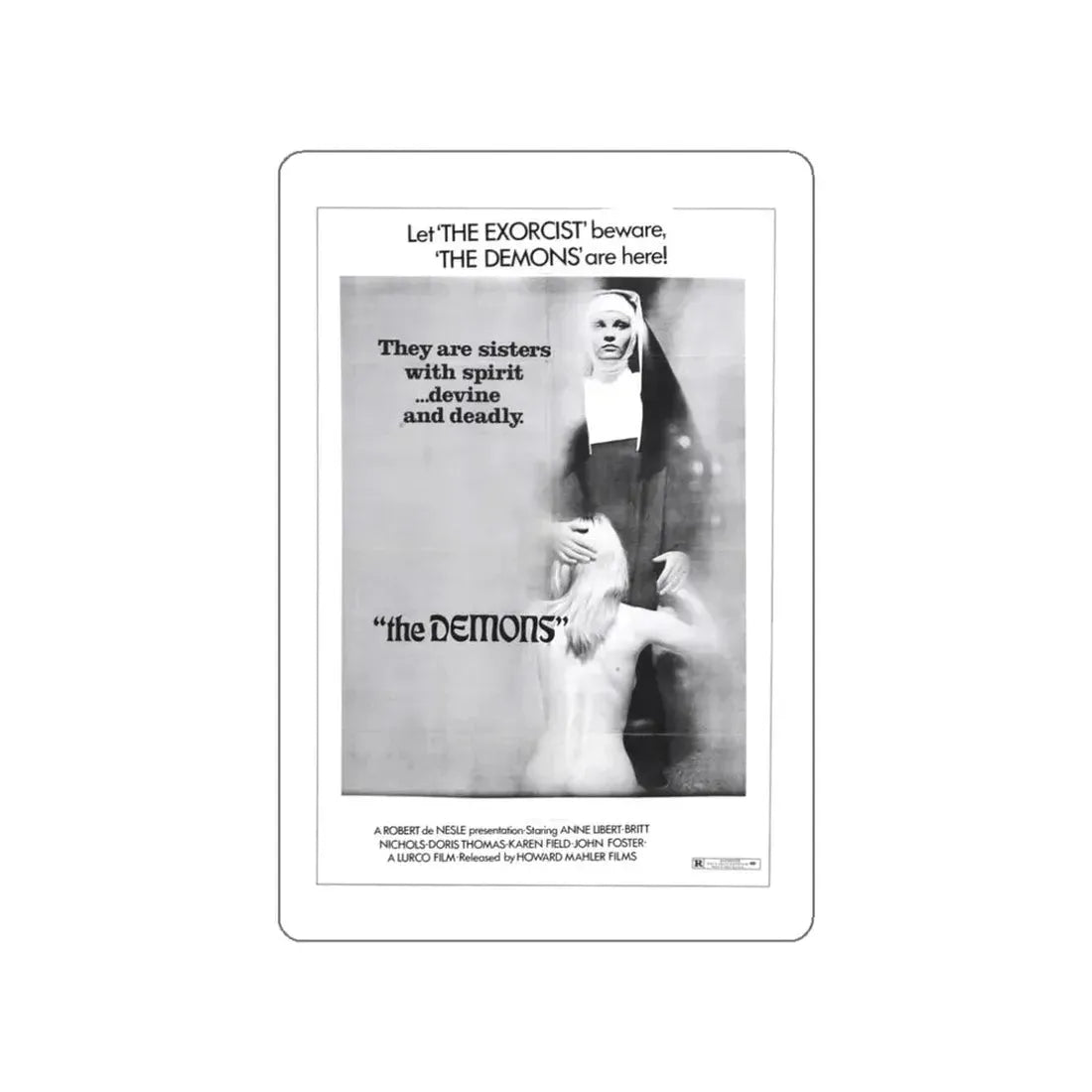 THE DEMONS 1985 Movie Poster STICKER Vinyl Die-Cut Decal 3 Inch - The Sticker Space