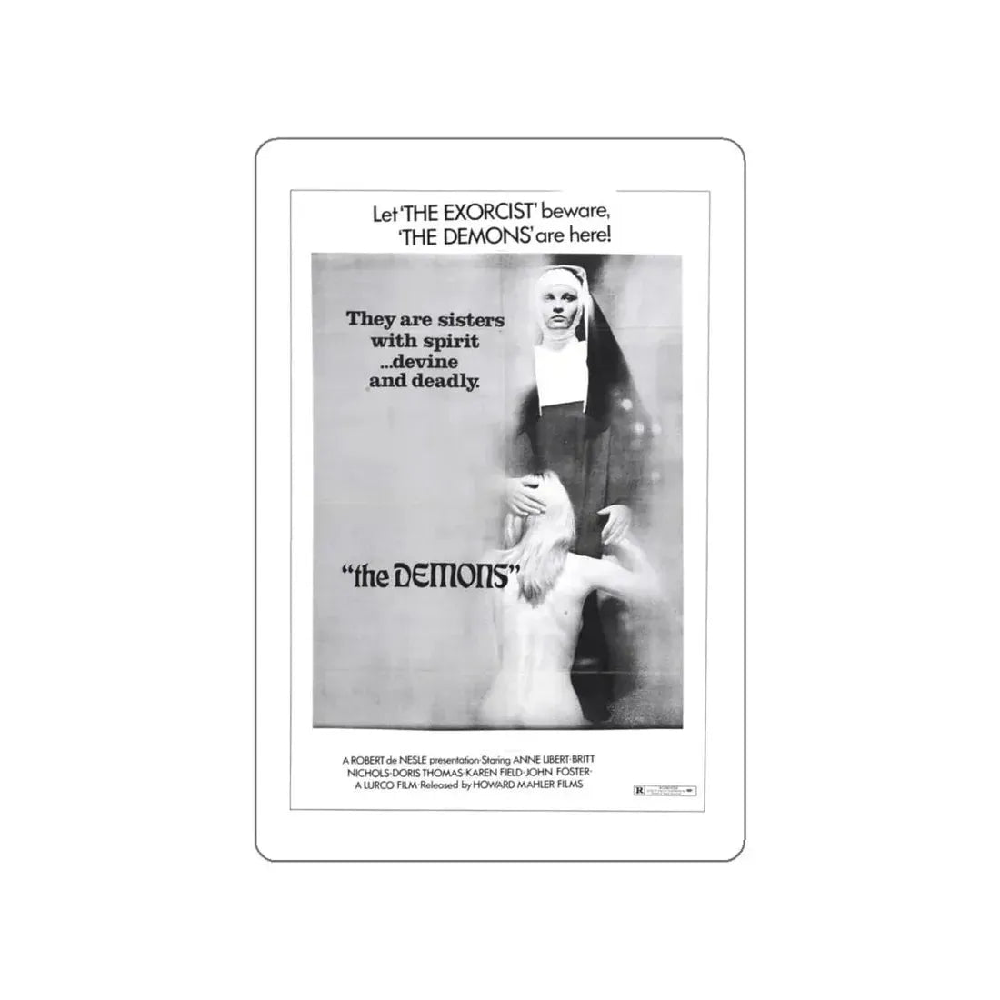 THE DEMONS 1985 Movie Poster STICKER Vinyl Die-Cut Decal 5 Inch - The Sticker Space