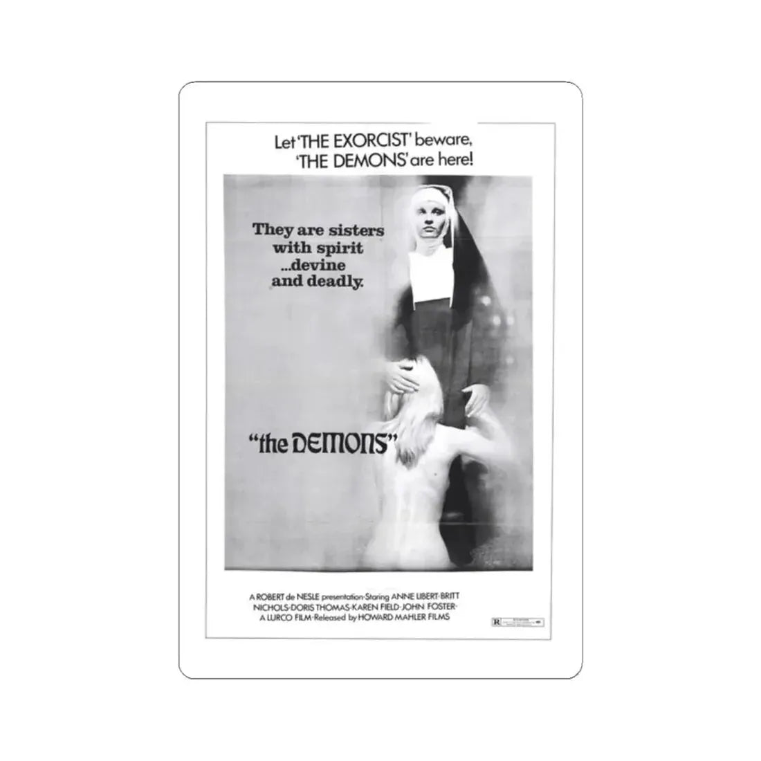 THE DEMONS 1985 Movie Poster - STICKER Vinyl Kiss-Cut Decal 2 Inch White - The Sticker Space