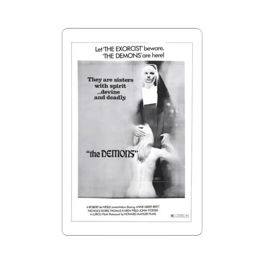 THE DEMONS 1985 Movie Poster - STICKER Vinyl Kiss-Cut Decal 2 Inch White - The Sticker Space