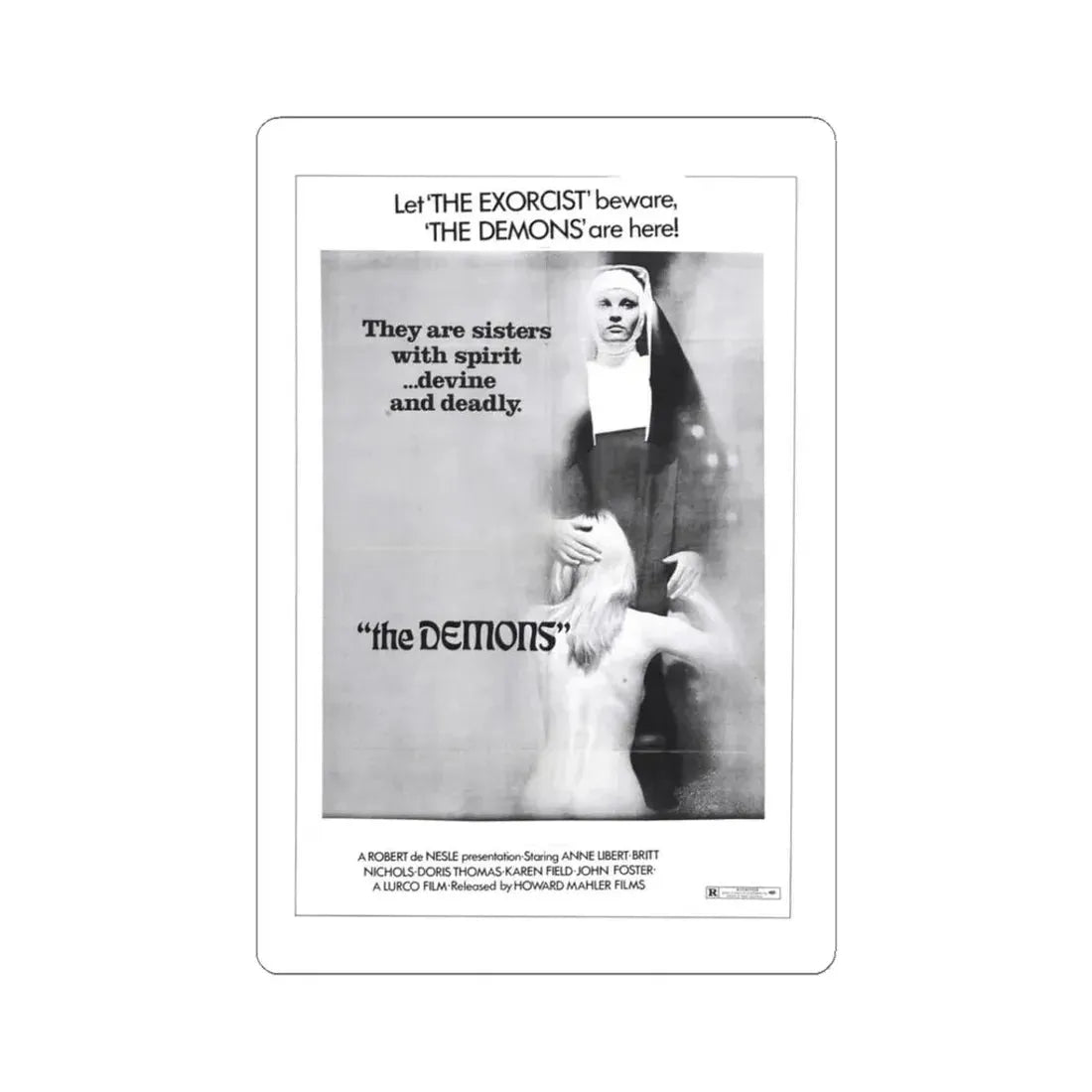 THE DEMONS 1985 Movie Poster - STICKER Vinyl Kiss-Cut Decal 3 Inch White - The Sticker Space