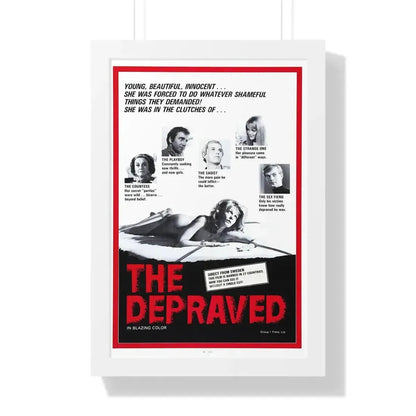 THE DEPRAVED (EXPOSED) 1971 - Framed Movie Poster 16″ x 24″ White - The Sticker Space