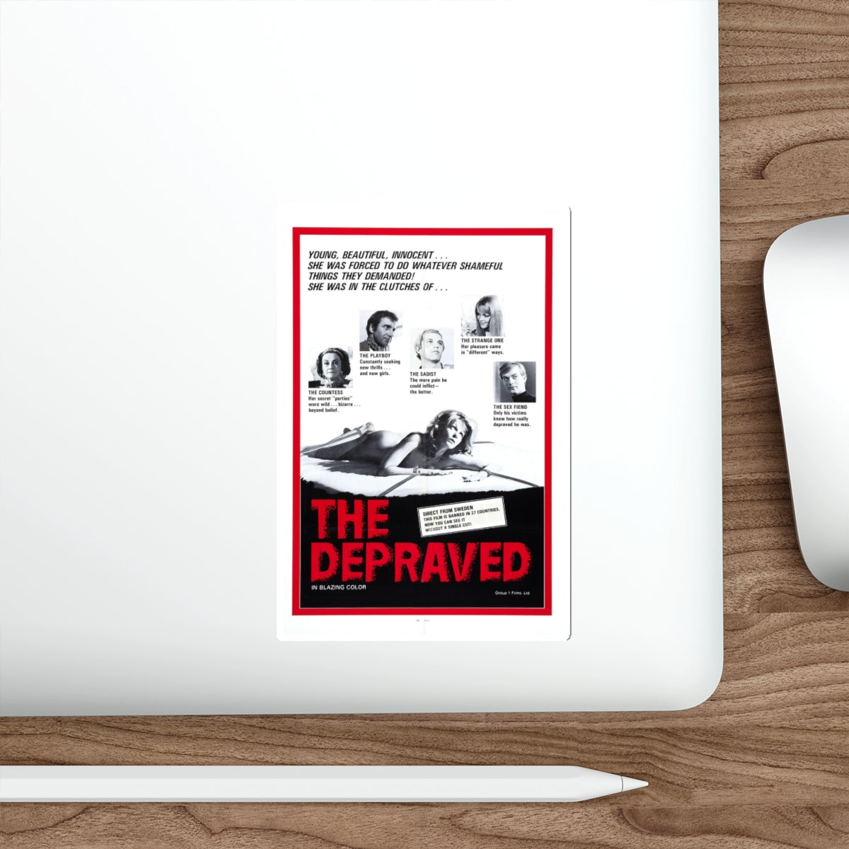 THE DEPRAVED (EXPOSED) 1971 Movie Poster STICKER Vinyl Die-Cut Decal-The Sticker Space