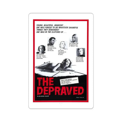 THE DEPRAVED (EXPOSED) 1971 Movie Poster - STICKER Vinyl Kiss-Cut Decal 4 Inch White - The Sticker Space