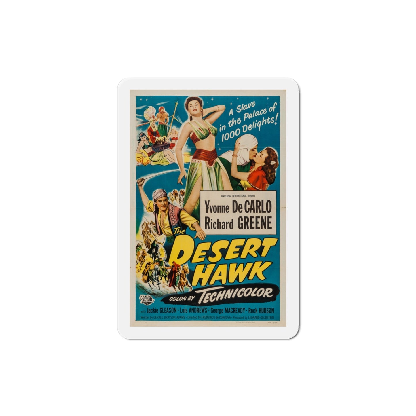 The Desert Hawk 1950 Movie Poster Die-Cut Magnet-3 Inch-The Sticker Space