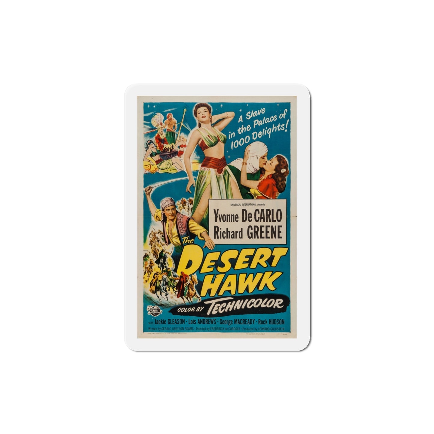 The Desert Hawk 1950 Movie Poster Die-Cut Magnet-4 Inch-The Sticker Space