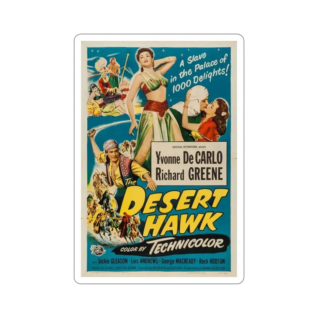 The Desert Hawk 1950 Movie Poster STICKER Vinyl Die-Cut Decal 3 Inch - The Sticker Space