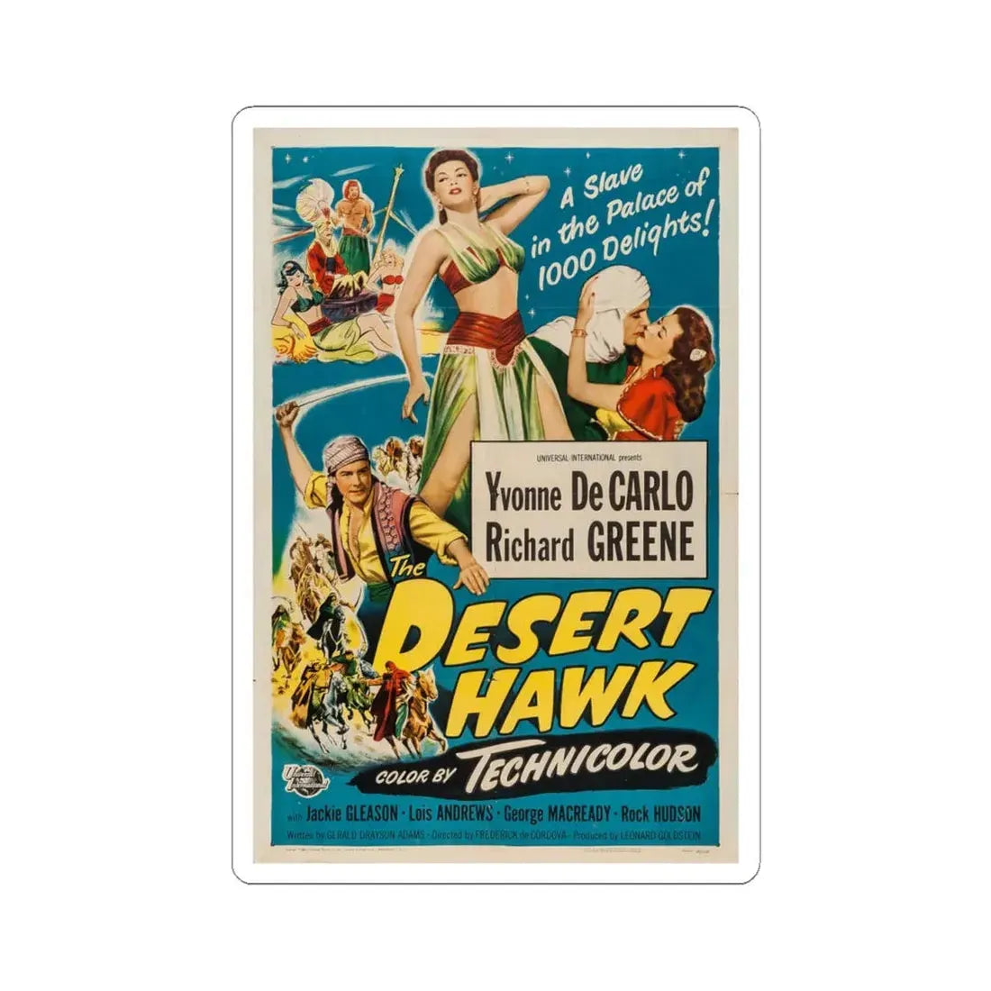 The Desert Hawk 1950 Movie Poster - STICKER Vinyl Kiss-Cut Decal 4 Inch White - The Sticker Space