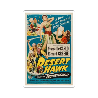 The Desert Hawk 1950 Movie Poster - STICKER Vinyl Kiss-Cut Decal 4 Inch White - The Sticker Space