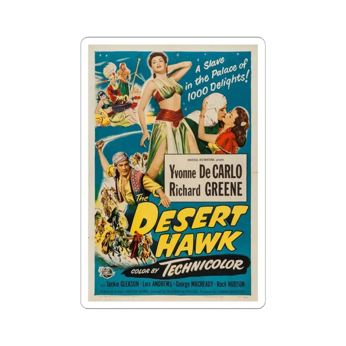 The Desert Hawk 1950 Movie Poster - STICKER Vinyl Kiss-Cut Decal 6 Inch White - The Sticker Space