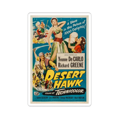 The Desert Hawk 1950 Movie Poster - STICKER Vinyl Kiss-Cut Decal 6 Inch White - The Sticker Space