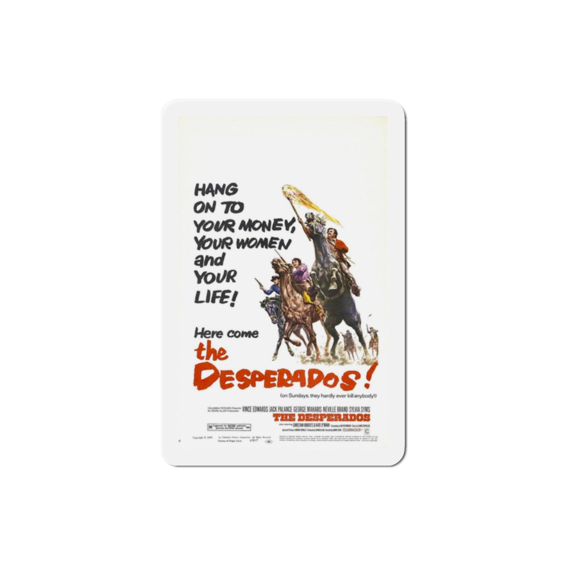 The Desperados 1969 Movie Poster Die-Cut Magnet-2 Inch-The Sticker Space