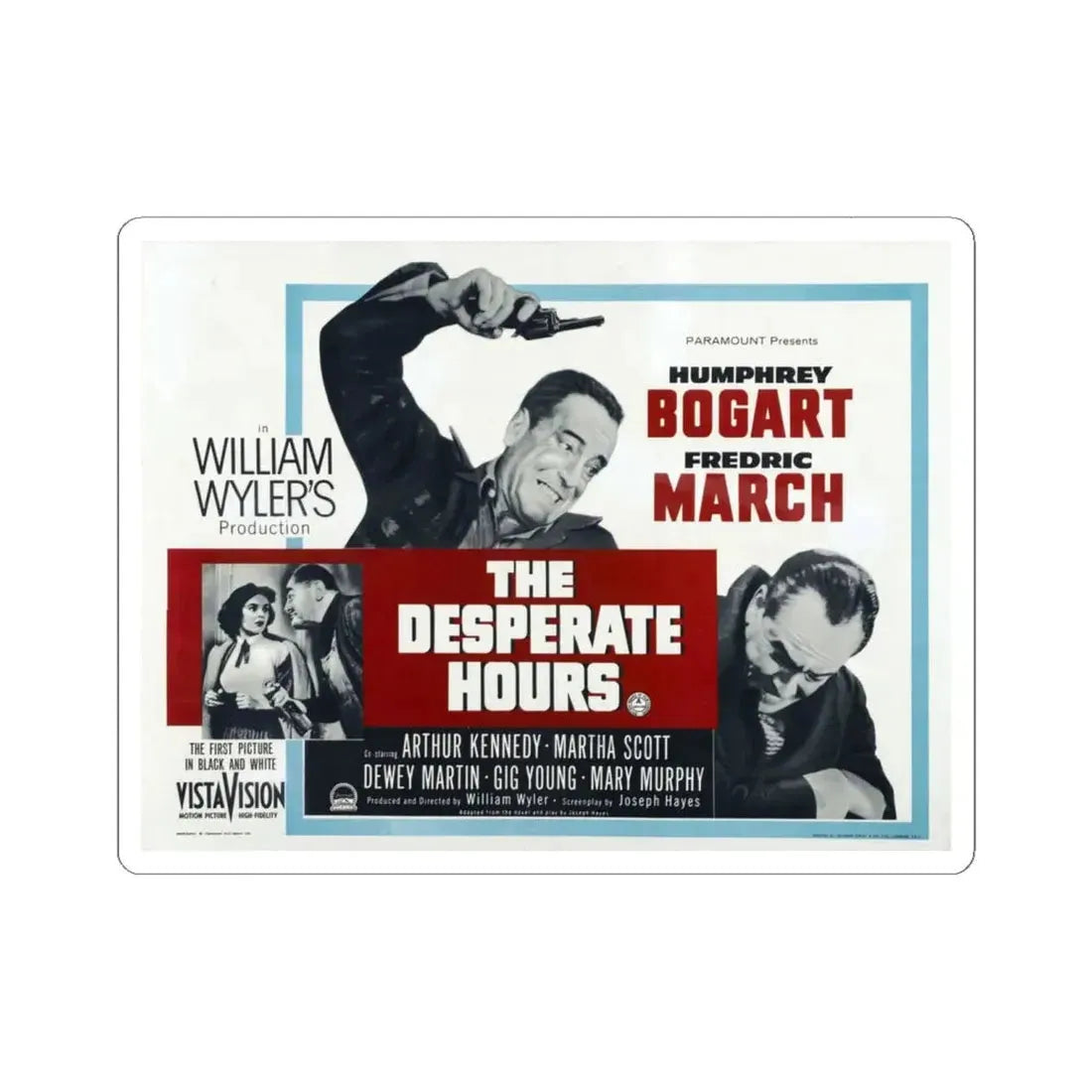 The Desperate Hours 1955 Movie Poster - STICKER Vinyl Kiss-Cut Decal 6 Inch White - The Sticker Space