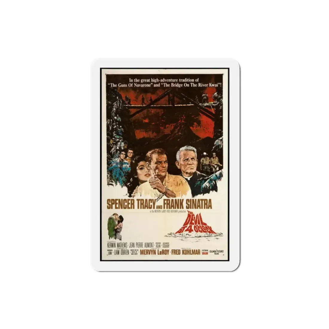 The Devil at 4 O'Clock 1961 Movie Poster Refrigerator Magnet 2 Inch - The Sticker Space
