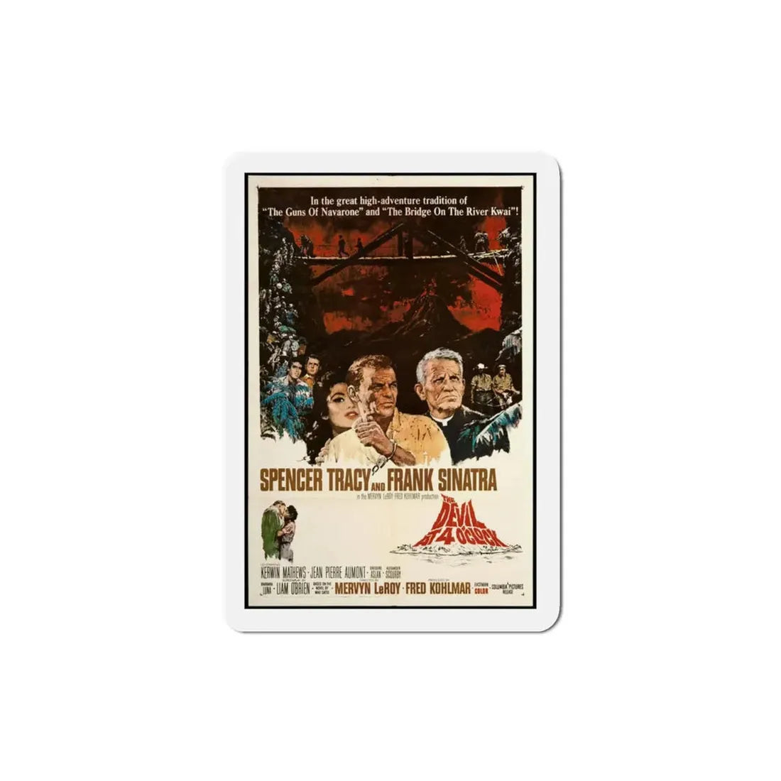 The Devil at 4 O'Clock 1961 Movie Poster Refrigerator Magnet 3 Inch - The Sticker Space