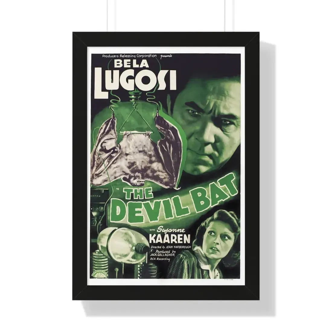 THE DEVIL BAT 1940 - Framed Movie Poster 16″ x 24″ Black - The Sticker Space