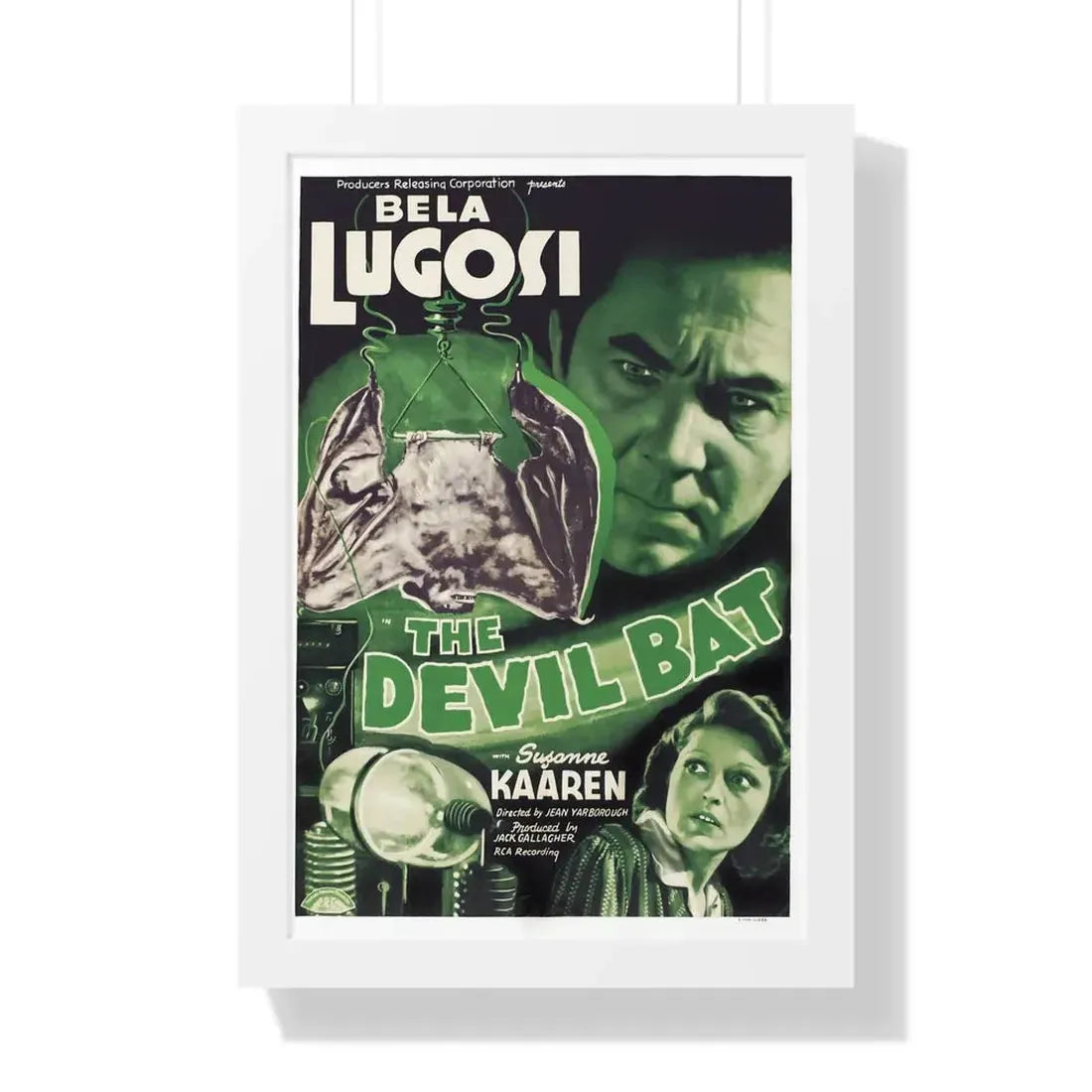 THE DEVIL BAT 1940 - Framed Movie Poster 16″ x 24″ White - The Sticker Space