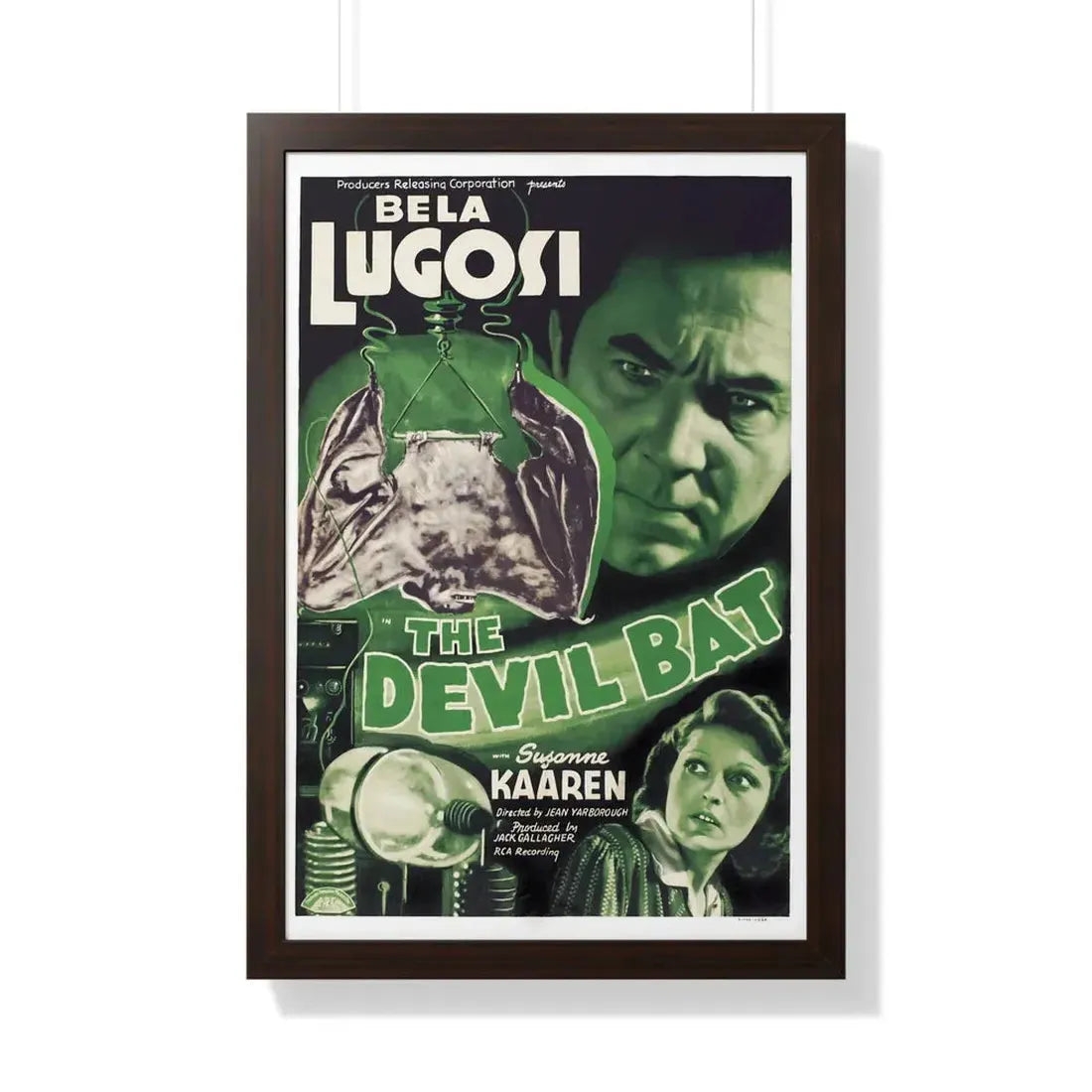 THE DEVIL BAT 1940 - Framed Movie Poster 20" x 30" Walnut - The Sticker Space