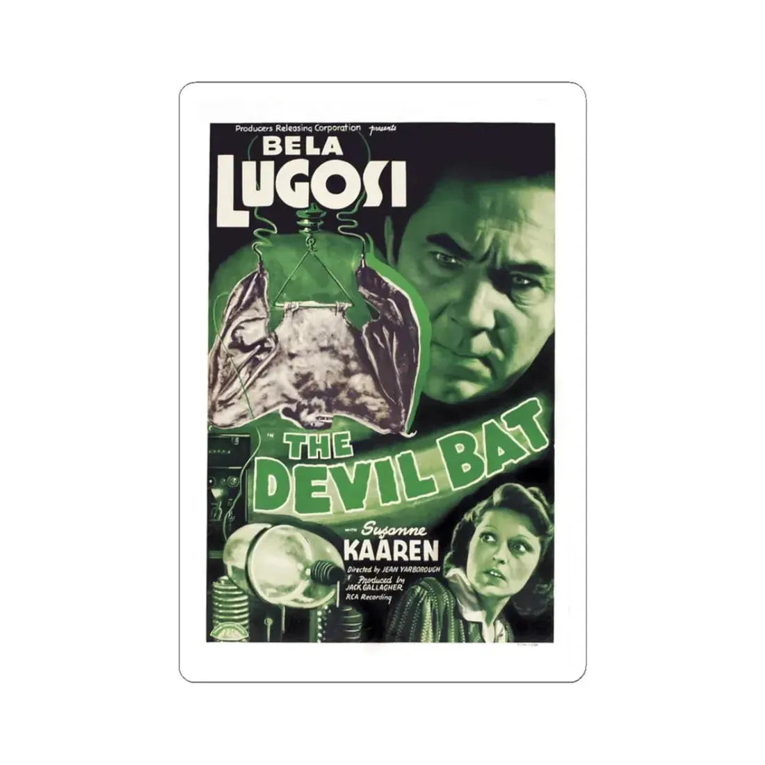 THE DEVIL BAT 1940 Movie Poster - STICKER Vinyl Kiss-Cut Decal 3 Inch White - The Sticker Space